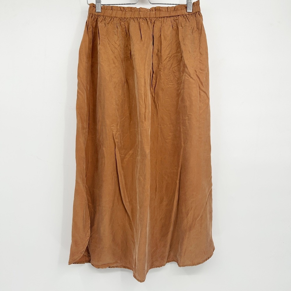 Louise Misha Womens Quiet Luxury Maya Skirt Cinnamon Maxi Boho Side Slit Size 38